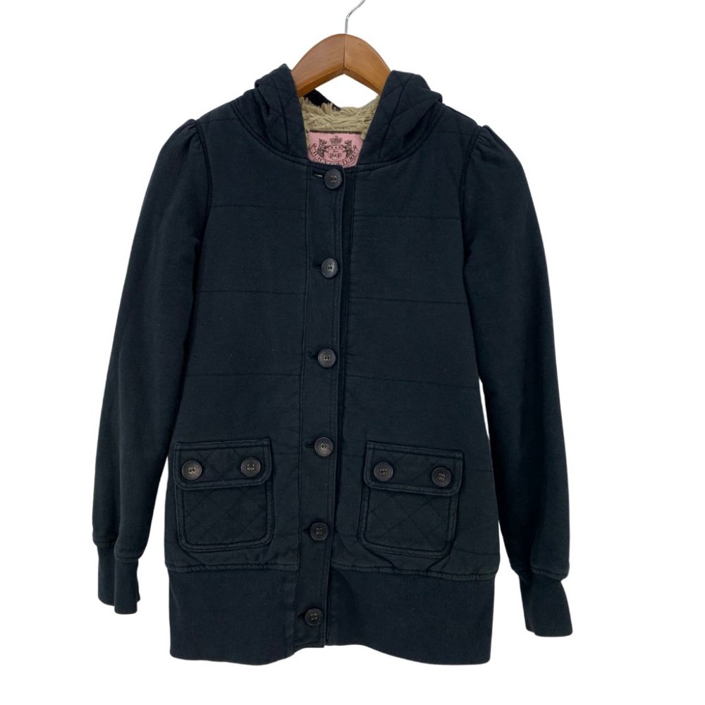 Juicy Couture Sherpa Lined Knit Hooded Sweater